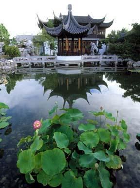 Moon-locking Pavilion on Zinther lake with Teahouse